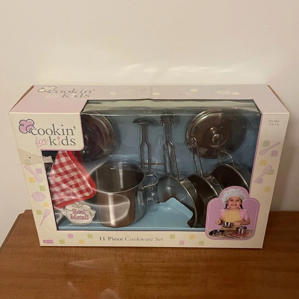 Vintage Kitchen Set Cookin For Kids Real Metal Pot Vintage Toys Doll Accessories